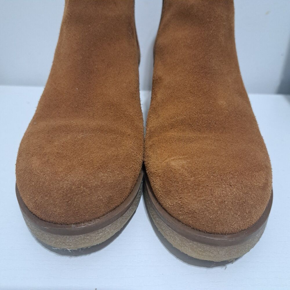 Avellini Chelsea Western Leather Suede Slip On Chic Boots Size 9.5 Cognac Brown - Picture 6 of 12